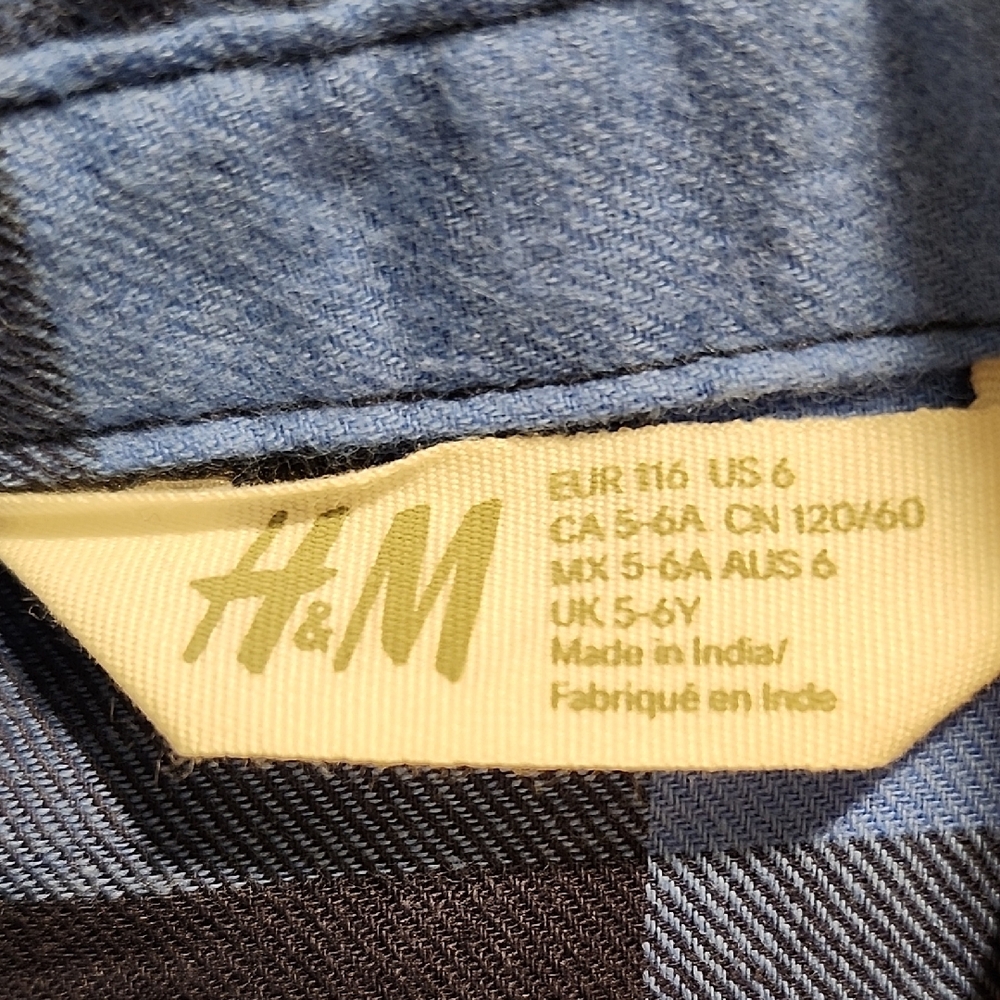 Divided Kids Blue and Black Plaid Button Down Shirt - Picture 3 of 9